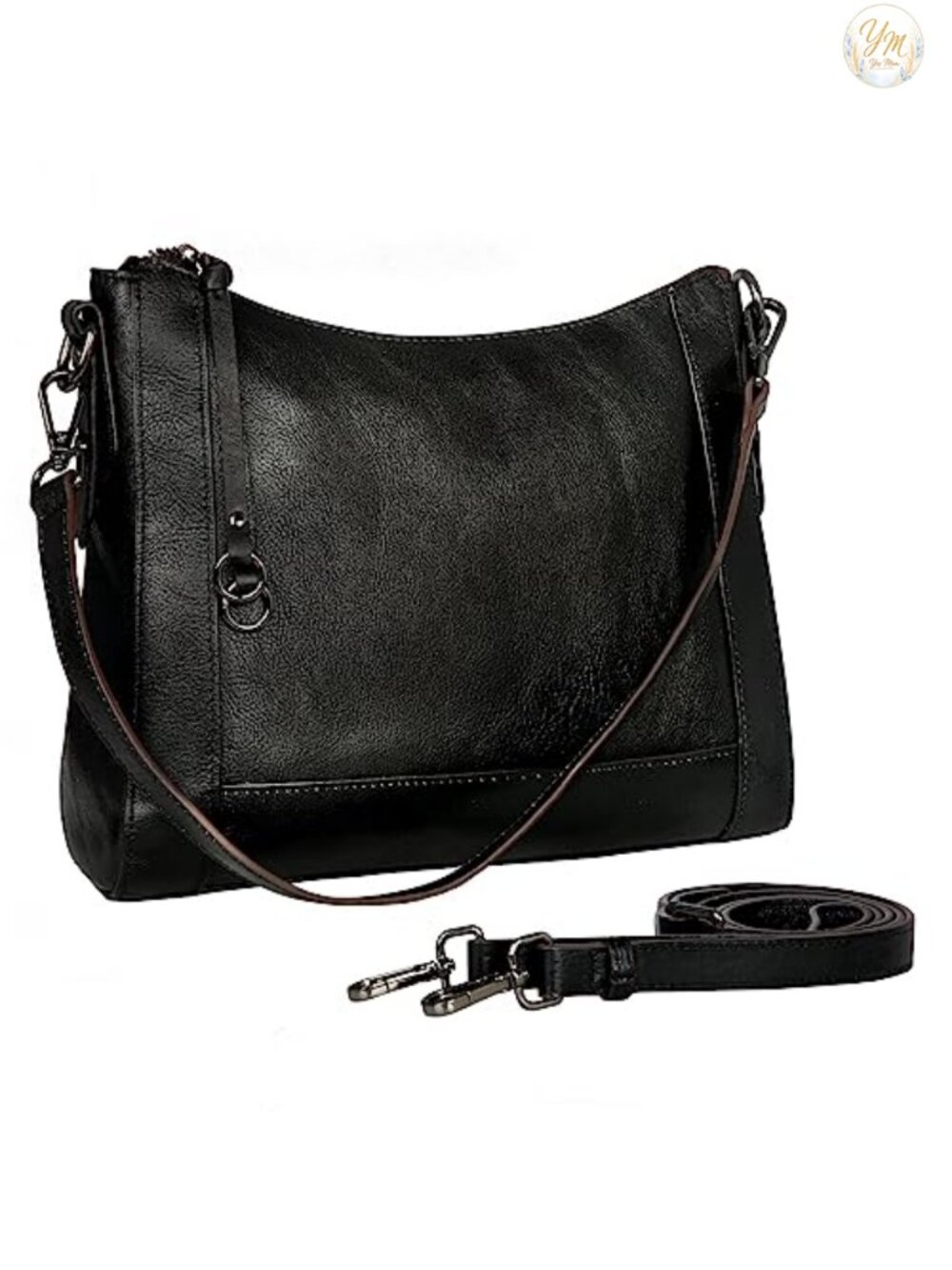 Genuine Leather Crossbody Bag for Women with Adjustable Straps and Multiple